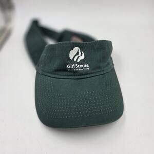 Girl Scout Hunter Green Visor Adjustable Strap Logo "Where Girls Grow Strong"